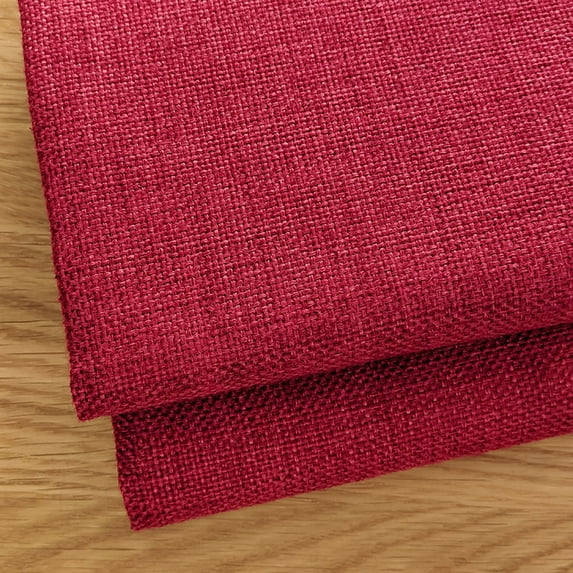 Namzi Linen Fabric,39*59 Inch Solid Color Polyester Fabric for Home Decoration,Sofa Covers,Throw Pillow Covers,Cushions,Tablecloths,Red A