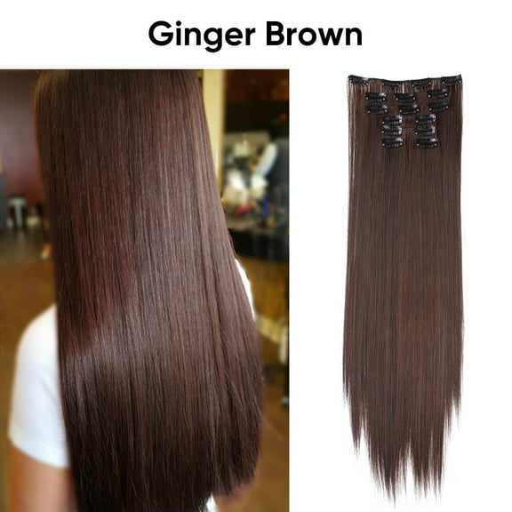 Namzi Long Hair Extensions 55cm/22in Ginger Brown - 1 Pcs Matte High-Temperature Fiber Hair Extensions, Perfect for Ideal for Women's Hairstyle Enhancement