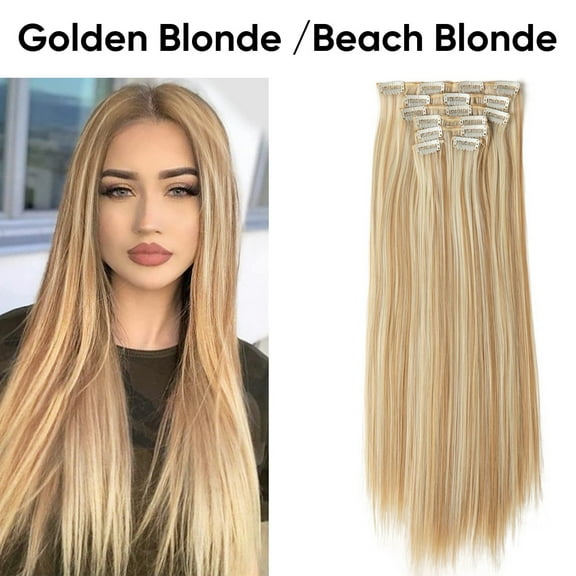 Namzi Long Hair Extensions 55cm/22in Golden Blonde/Beach Blonde - 1 Pcs Matte High-Temperature Fiber Hair Extensions, Perfect for Ideal for Women's Hairstyle Enhancement