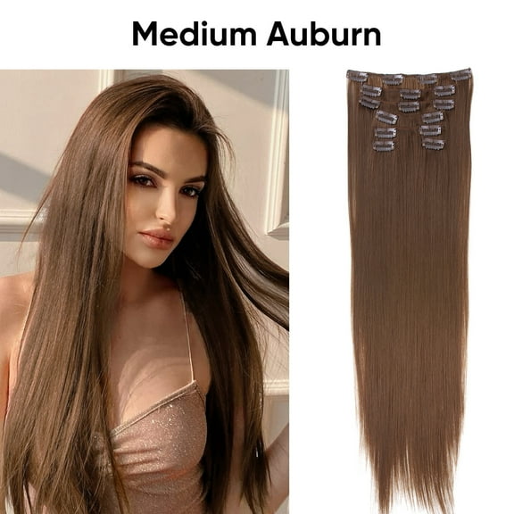 Namzi Long Hair Extensions 55cm/22in Medium Auburn - 1 Pcs Matte High-Temperature Fiber Hair Extensions, Perfect for Ideal for Women's Hairstyle Enhancement