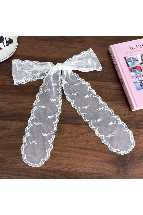 Long Narrow Floral Lace Ribbon Neck Scarf Choker Head Hair Band Belt-N17