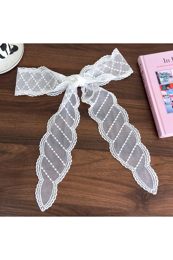 Long Narrow Floral Lace Ribbon Neck Scarf Choker Head Hair Band Belt-N18