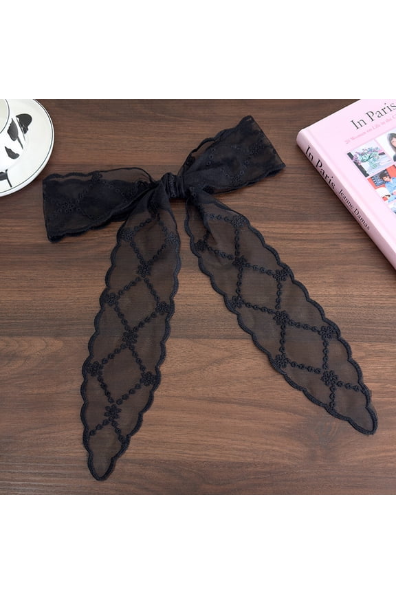 Long Narrow Floral Lace Ribbon Neck Scarf Choker Head Hair Band Belt-N23