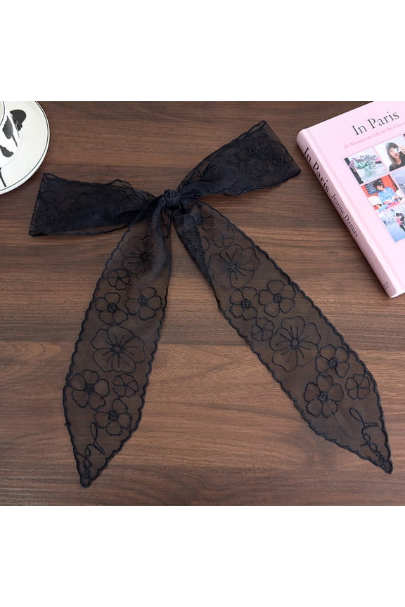 Long Narrow Floral Lace Ribbon Neck Scarf Choker Head Hair Band Belt-N28