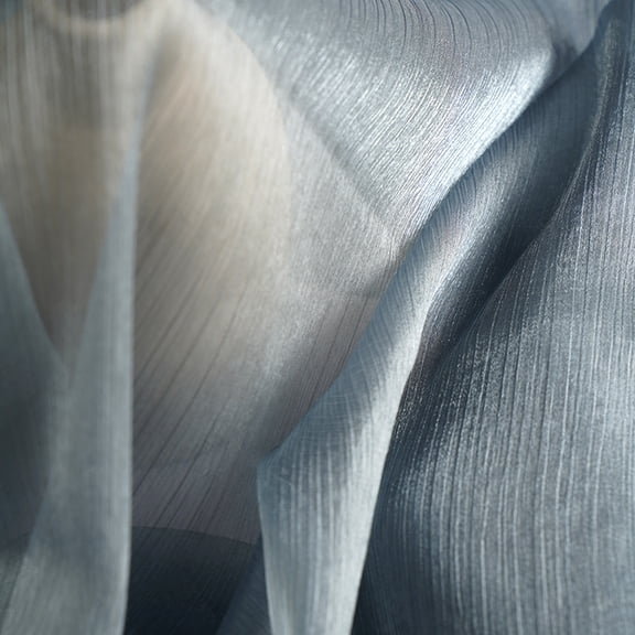 Namzi Lustrous Drooping Texture Pleated Fabric,Soft Organza Fabric for Wedding Dress Gown,Headwear Accessories,Home Decorations,39.37*59.06in,Grey Blue