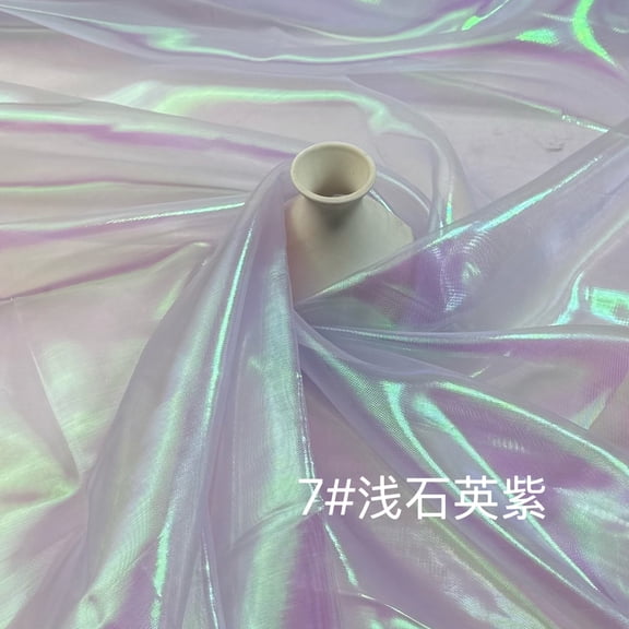 Namzi Magic Color Laser Organza Fabric,Thin and Draping Fabric for Stage Costumes,Photography Backgrounds,Dress Headpieces,Home Decorations,39*59in,Color 7