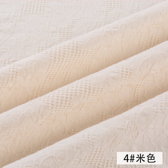 Namzi Mesh Jacquard Fabric,39*55in Soft and Comfortable Cotton Fabric for DIY Sewing Clothes,Casual Wear,Shirts and Dresses,Light Beige