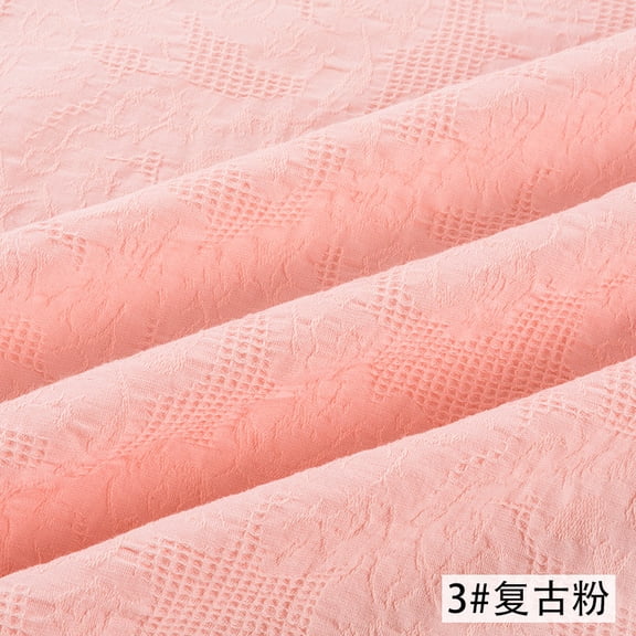 Namzi Mesh Jacquard Fabric,39*55in Soft and Comfortable Cotton Fabric for DIY Sewing Clothes,Casual Wear,Shirts and Dresses,Pink