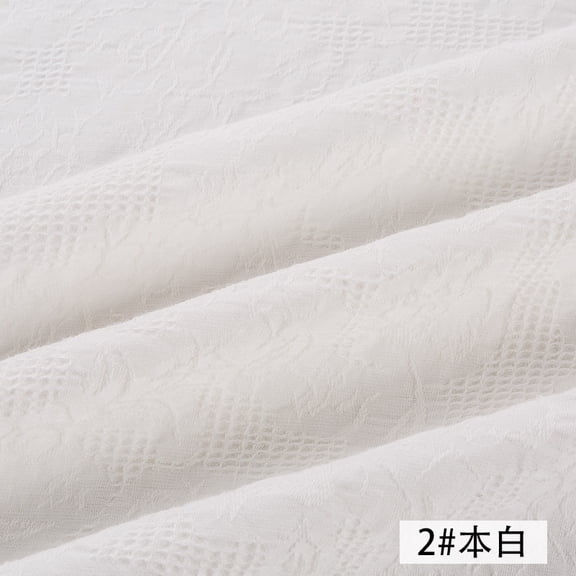 Namzi Mesh Jacquard Fabric,39*55in Soft and Comfortable Cotton Fabric for DIY Sewing Clothes,Casual Wear,Shirts and Dresses,White