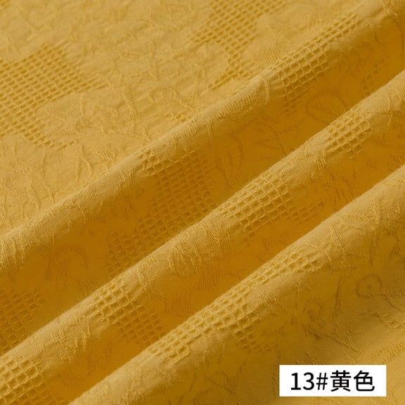 Namzi Mesh Jacquard Fabric,39*55in Soft and Comfortable Cotton Fabric for DIY Sewing Clothes,Casual Wear,Shirts and Dresses,Yellow