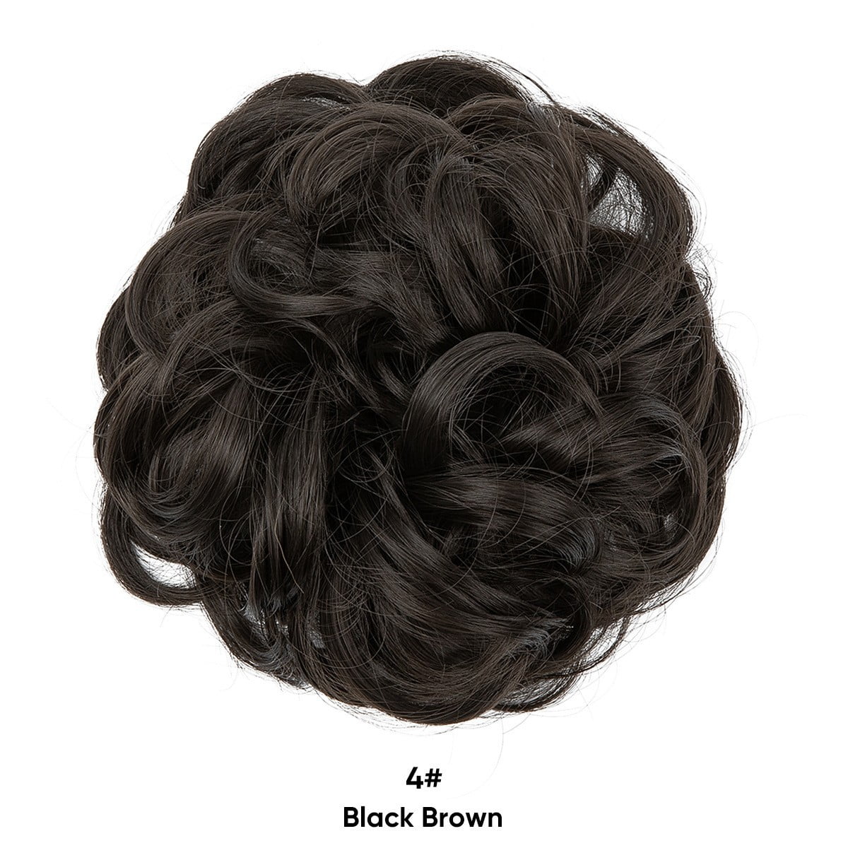 Namzi Messy Bun Hair Piece Wavy Curly for Women Hair Bun Hair Piece with Elastic Band Scrunchies Stretchy Fluffy Chignon Ponytail Hairpieces Updos for Women,Black Brown