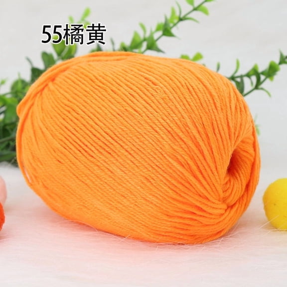 Namzi Milk Cotton Yarn 50g Soft Worsted Acrylic Yarn for Knitting Crochet, Skin-Friendly Handmade Craft Thread, DIY Supplies for Hats Scarves,Orange