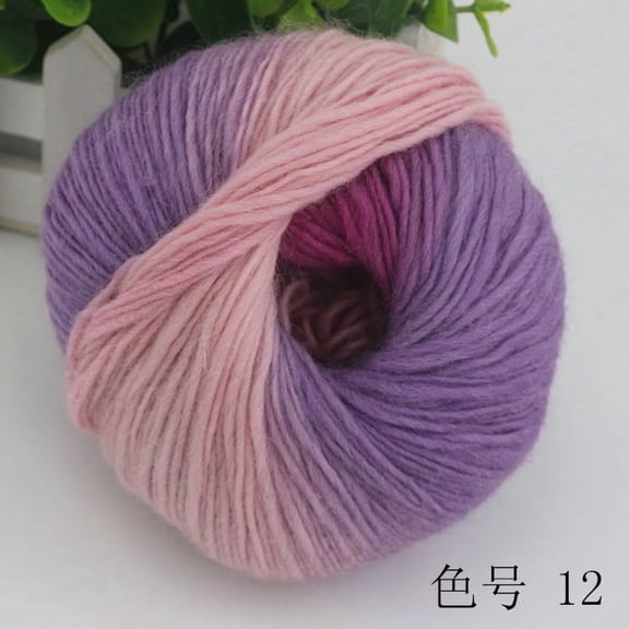 Namzi Multicolored Crochet Yarn Soft - 2 Rolls of Premium Blend Yarn for Crafting, Ideal Beginner Crochet Yarn for Hobbyists, Soft Texture Yarn for Crocheting,Weaving Projects.Purple+Pink