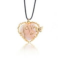 thumbnail image 1 of Namzi Necklace pendant suitable for men and women, handcrafted, with a butterfly life tree pendant wrapped in silk. Natural crystal stone heart-shaped necklace (pink), 1 of 1