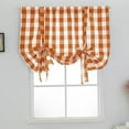 thumbnail image 1 of Namzi Orange and White Buffalo Check Tie Up Curtains Farmhouse Thermal Insulated Window Adjustable Balloon Curtain Shade for Small Window (46" x 63", Orange), 1 of 1