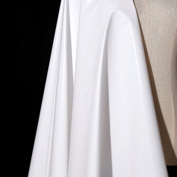 Namzi PU Mirror Leather Fabric,39*55Inch Elastic Leather Imitation Fabric for Leather Pants,Tight Fitting Clothes,Coats,Stage Costumes,White