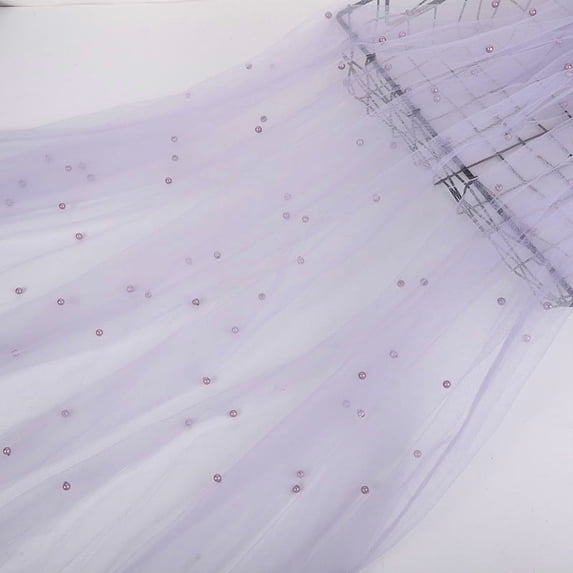Namzi Pearl Mesh Gauze Fabric,39*63 Inch Soft and Breathable Netting Fabric for Stage Costumes,Headwear Accessories,Home Decorations,Purple