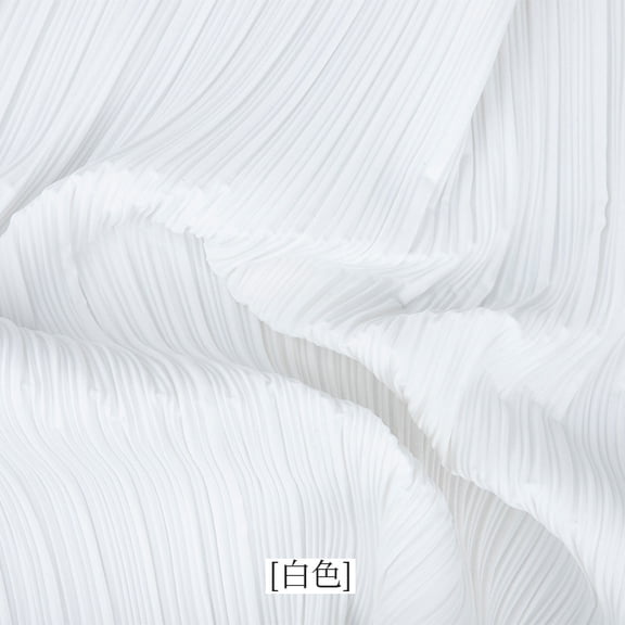 Namzi Pleated Fabric Textured Decorative Stretch Pleated Design Cloth for Wedding Background DIY Projects Home Decor Photo Backdrop,1 Yard,White
