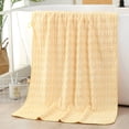 thumbnail image 1 of Namzi Plush Bath Towels - 2-Pcs Yellow Bath Towels Set, 70*140cm Premium Coral Fleece, Ultra Soft & Absorbent, Ideal Nice Bath Towels for Daily & Travel Use,, 1 of 4