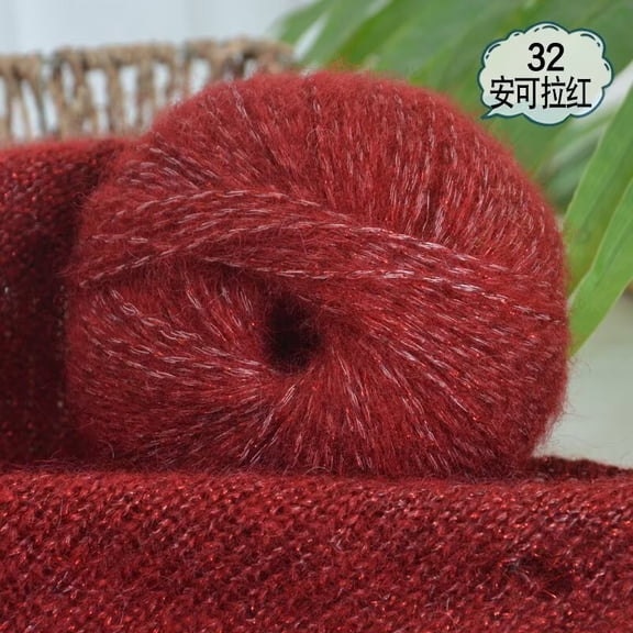 Namzi Premium Mohair Wool Yarn for Knitting - 1 roll red Yarns for Crocheting, Soft & Durable, Ideal for Handcraft Projects, Belongs to Yarn Category, Easy to Weave