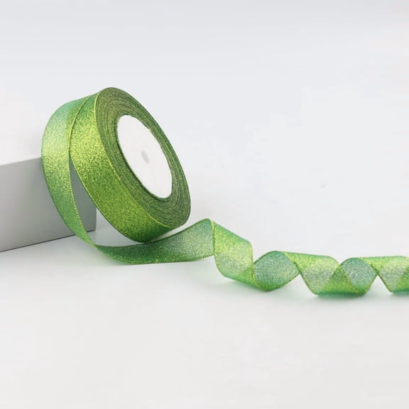 Namzi Present Ribbon, 2 Rolls Craft Ribbon (2cm x 25yd) - Green Double Faced Satin Ribbon for Gift Wrapping & DIY, Premium Polyester Material.