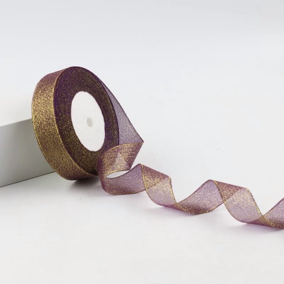 Namzi Present Ribbon, 2 Rolls Craft Ribbon (2cm x 25yd) - Purple Double Faced Satin Ribbon for Gift Wrapping & DIY, Premium Polyester Material.