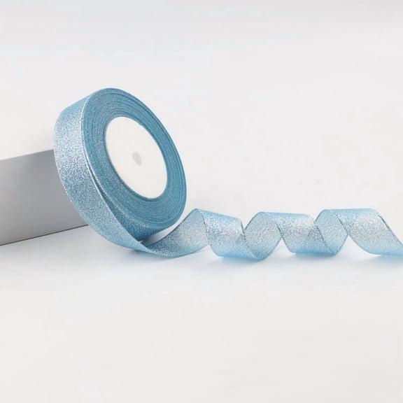 Namzi Present Ribbon, 2 Rolls Craft Ribbon (2cm x 25yd) - light blue Double Faced Satin Ribbon for Gift Wrapping & DIY, Premium Polyester Material.
