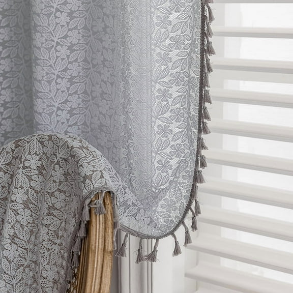 Namzi Pretty Curtains 140*245CM - 1 slice grey Rod-Pocket Curtains, Polyester Window Drapes for Privacy & Light Filtering, Curtains & for Living Room Bedroom Decor