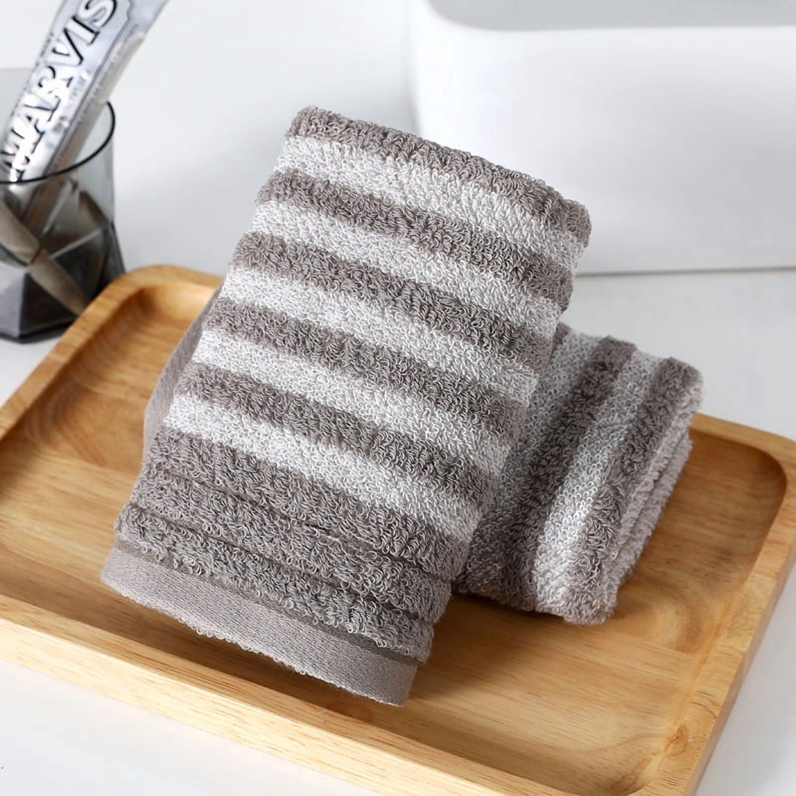 Namzi Quick Dry Face Towels,6 Pcs dark gray Towels - 34*72cm Premium Cotton Towels, Face Towels for Bathroom, Soft Absorbent Wash Cloths for Daily Use