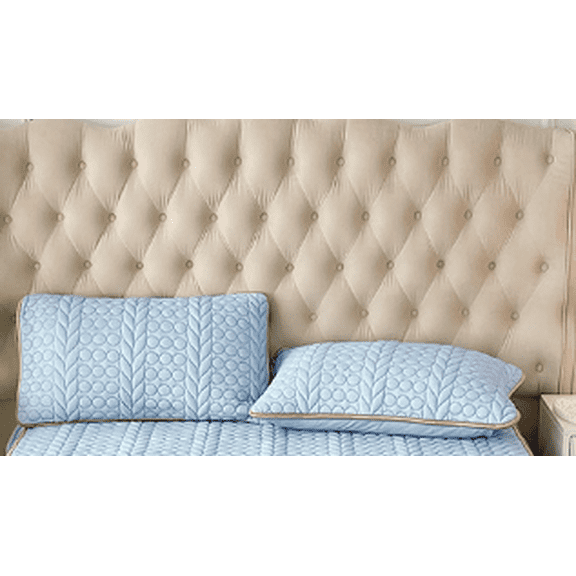 Namzi Quilted Pillowcases 2PCS Soft 29.13x18.90In Polyester Bedding For Home Rental Household Use Blue
