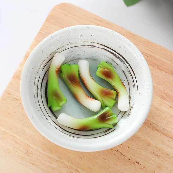 NAMZI Realistic Artificial Fake Vegetables Lifelike Decorative plastic Food Set Faux Veggies for Home, Kitchen, Decor Set Photo PropsScallion B5pcs