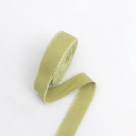 Namzi Ribbon for Crafts - 2 Rolls Florist Ribbon (2cm x 9m), Light Green Satin Ribbon for Gift Wrapping, Cotton-Linen Material,