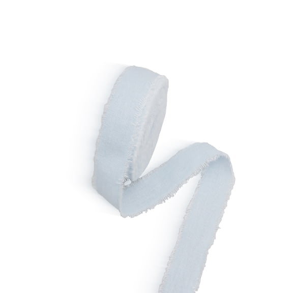 Namzi Ribbon for Crafts - 2 Rolls Florist Ribbon (2cm x 9m), light blue Satin Ribbon for Gift Wrapping, Cotton-Linen Material,