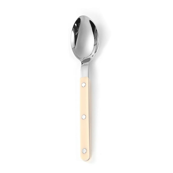 Namzi Rivet Clamp Handle Kitchen Stainless Steel Silverware Tableware Flatware Cutlery Spoon Western Tableware -Beige,4 pieces