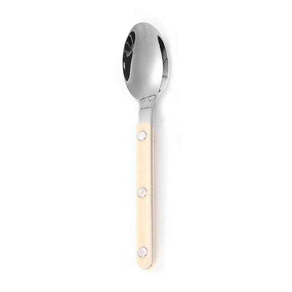Namzi Rivet Clamp Handle Kitchen Stainless Steel Silverware Tableware Flatware Cutlery Teaspoon Western Tableware -Beige,4 pieces