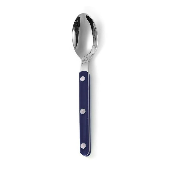 Namzi Rivet Clamp Handle Kitchen Stainless Steel Silverware Tableware Flatware Cutlery Teaspoon Western Tableware -Blue,4 pieces