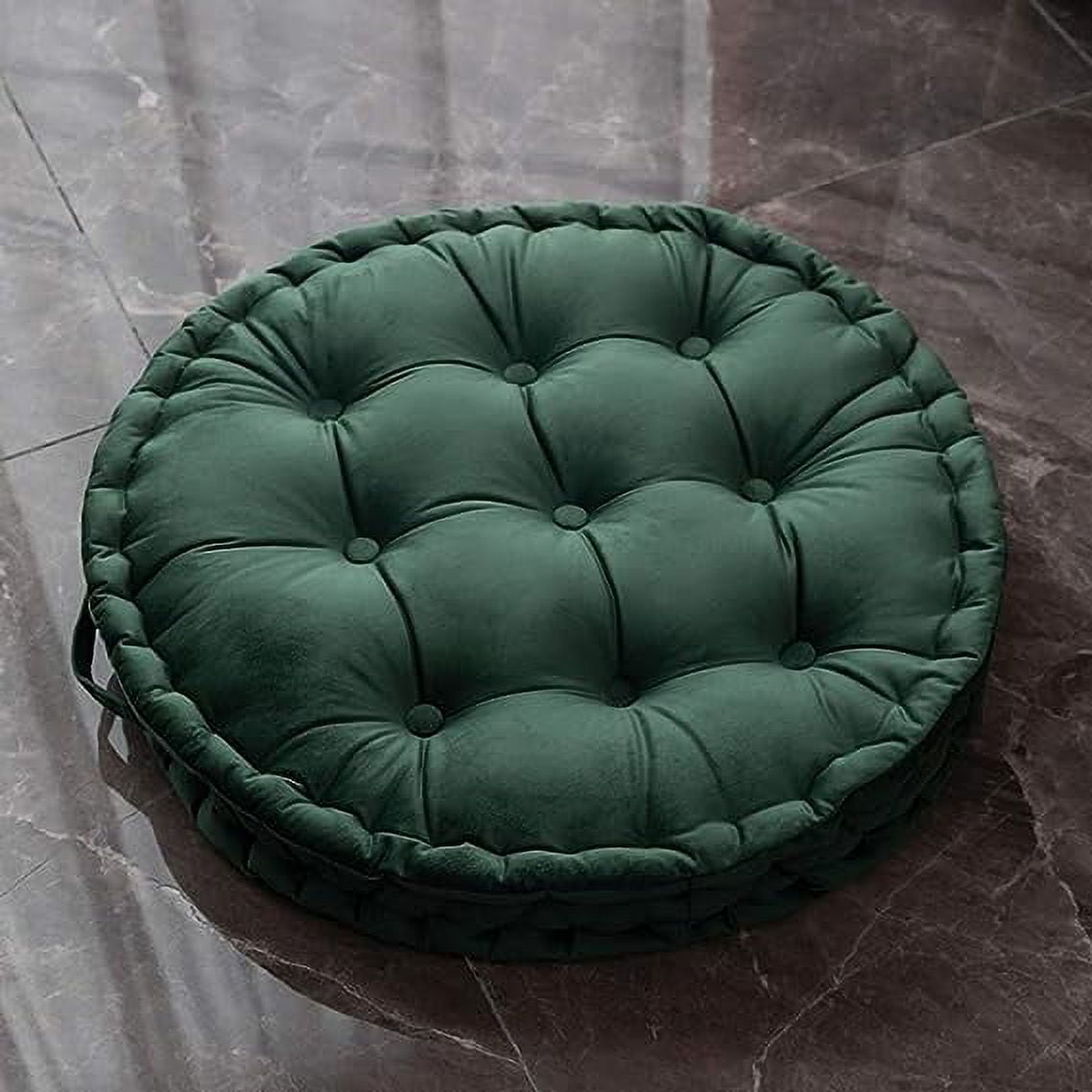 Namzi Round Floor Pillow with Handle Solid Thick Chair Cushion
