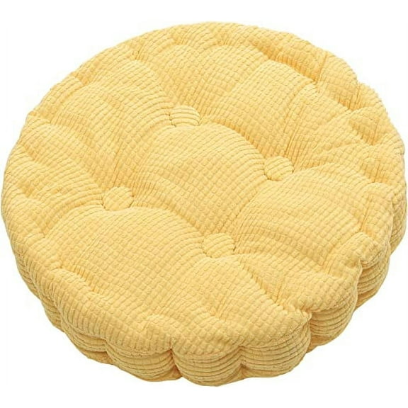Namzi Round Seat Cushions, 16 inch EPE Foam Filled Indoor Chair Pad Cushions for Home, Office, Dining, Kitchen, Bright Yellow, 16''