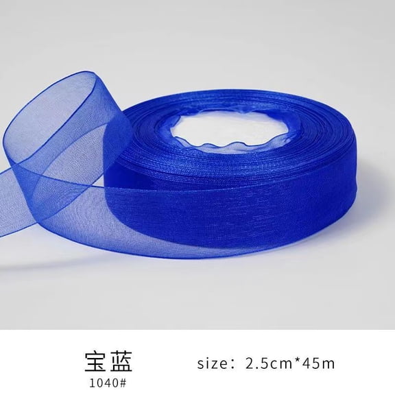 Namzi Satin Ribbon, 1 Roll Wrapping Ribbon for Gift Wrapping, 2.5cm (0.98in) x 1771.65in royal blue Ribbon, Premium Nylon Yarn Fabric, Suitable for Crafting & Decoration,