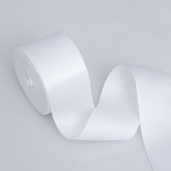 Namzi Satin Ribbon, 2 Rolls white Cinta para Lazos, 5cm*20m/1.97*787.4in Polyester Ribbon, Satin Ribbon for Gift Wrapping, Premium Fabric Ribbon for Crafts, Decoration.