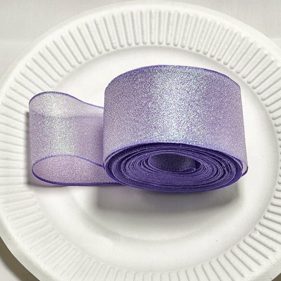 Namzi Satin Ribbon, Purple Ribbon Pearl Yarn, 4cm x 10yd Polyester Velvet Ribbon, 2 Rolls, Soft & Durable, Wide Ribbon for Gift Wrapping, Ideal for Crafts/Decor,