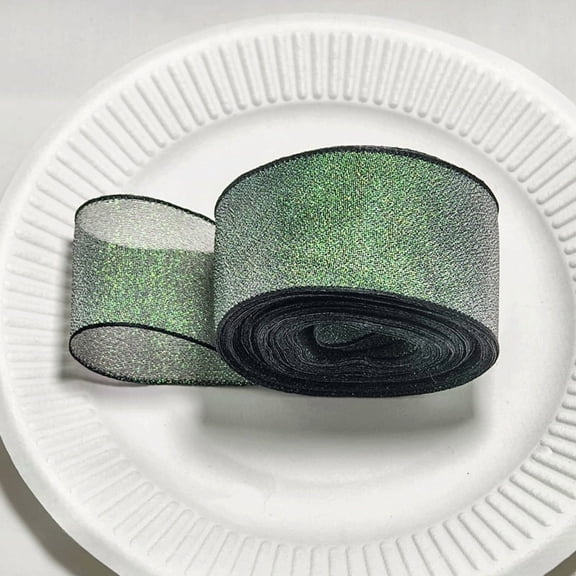 Namzi Satin Ribbon,black Ribbon Pearl Yarn, 4cm x 10yd Polyester Velvet Ribbon, 2 Rolls, Soft & Durable, Wide Ribbon for Gift Wrapping, Ideal for Crafts/Decor,