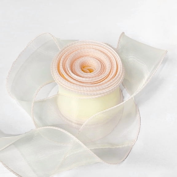 Namzi Satin Ribbon, light pink Floral Ribbon, 6cm x 10 Yards Polyester Ribbon, 2 Rolls, Smooth & Durable, Curling Ribbon for Gift Wrapping, Ideal for Crafts/Floral Decor.