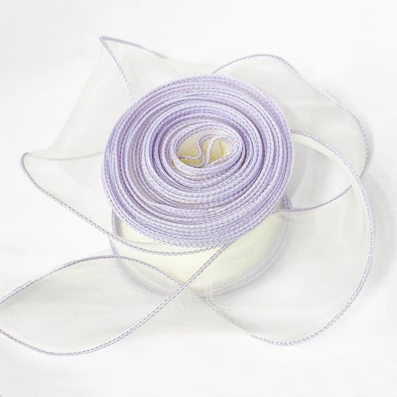 Namzi Satin Ribbon, light purple Floral Ribbon, 6cm x 10 Yards Polyester Ribbon, 2 Rolls, Smooth & Durable, Curling Ribbon for Gift Wrapping, Ideal for Crafts/Floral Decor.