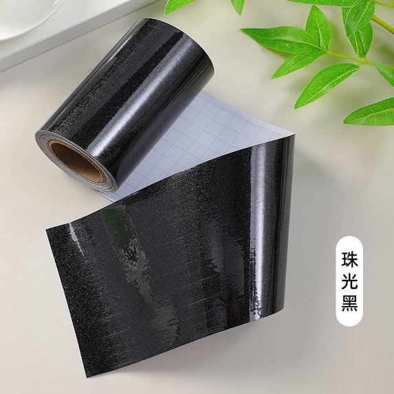 Namzi Self Adhesive Border Strip 5 Yards Skirting Line Wall Decor, PVC Bathroom Kitchen Wall Sticker, Peel & Stick Molding for Home Decoration,Black