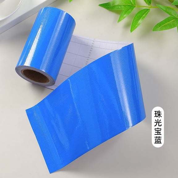Namzi Self Adhesive Border Strip 5 Yards Skirting Line Wall Decor, PVC Bathroom Kitchen Wall Sticker, Peel & Stick Molding for Home Decoration,Blue
