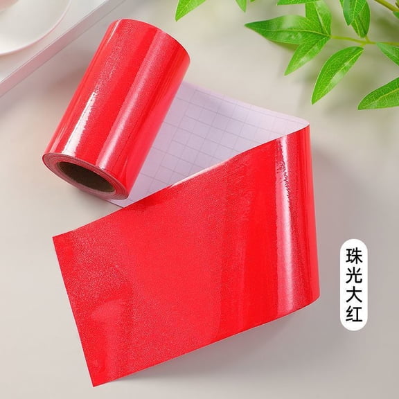 Namzi Self Adhesive Border Strip 5 Yards Skirting Line Wall Decor, PVC Bathroom Kitchen Wall Sticker, Peel & Stick Molding for Home Decoration,Red