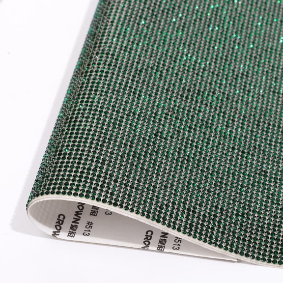 Namzi Self Adhesive Resin Rhinestone Sheet 2Pcs,DIY Craft Bling Sticker 4.72*7.87In Dark Green Print Crystal Gem Wrap for Jewelry Accessories Decoration