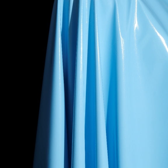 Namzi Shiny Reflective Faux Leather Fabric for Sewing, DIY Clothes Fabric, Stretchy PU Leather for Craft,1 Yard,Light Blue