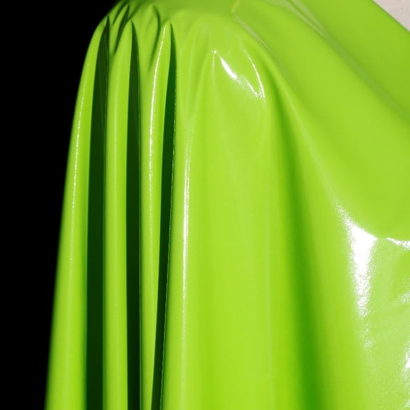 Namzi Shiny Reflective Faux Leather Fabric for Sewing, DIY Clothes Fabric, Stretchy PU Leather for Craft,1 Yard,Light Green